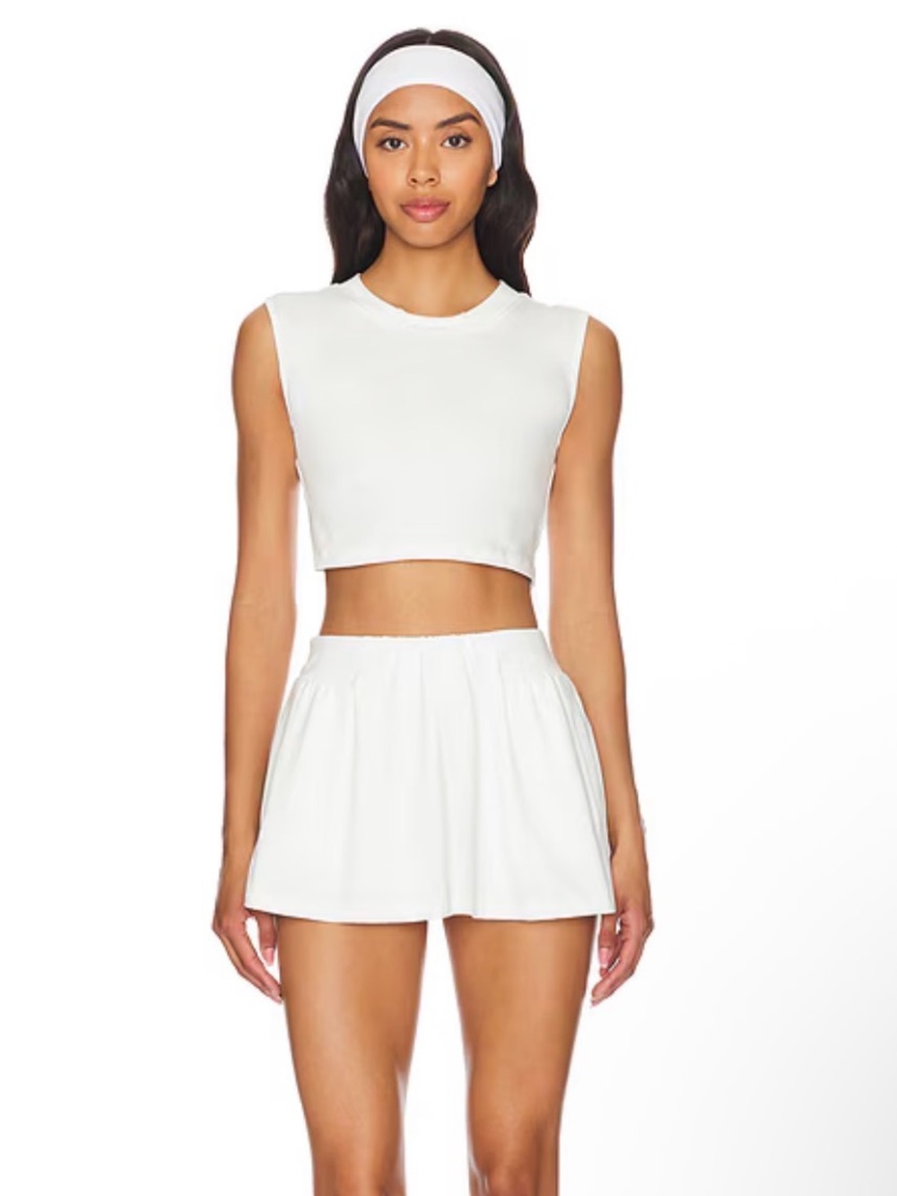 NWT ($98) FP Movement by Free People White Hot Shot Skort Set